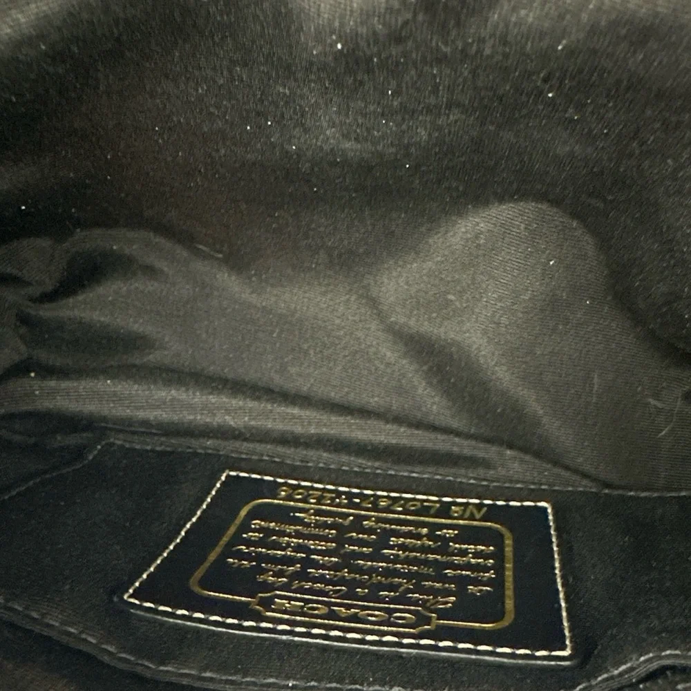 COACH SIGNATURE Y2K BLACK POUCH MINI BAG STRIPE TOP HANDLE 41206 - Picture 6 of 8